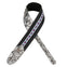 Amumu Suede Leather Jacquard Cotton Inlay Black Guitar Strap -LE22-SW
